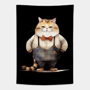 Whimsical Cute Cat wearing  a bow tie Tapestry