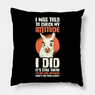 Check My Attitude Funny Sarcasm Gift Pillow