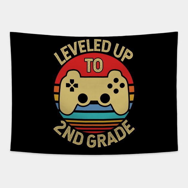 Leveled Up To 2nd Grade Kids Graduation Tapestry by Tesszero