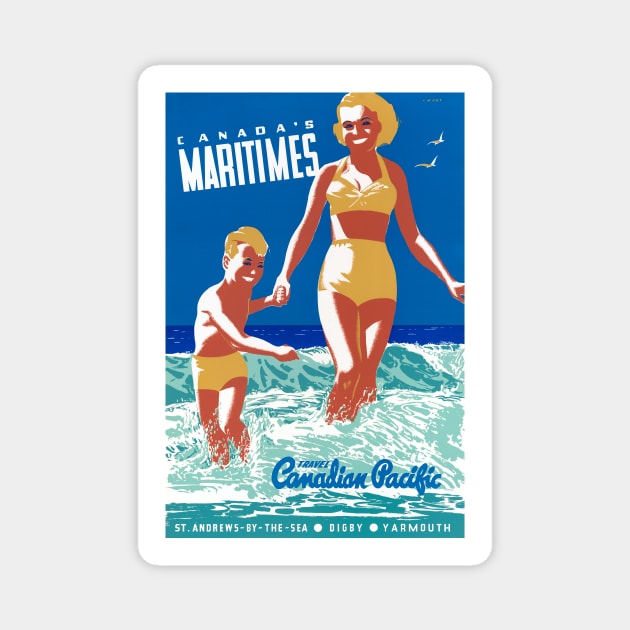 Vintage Travel Poster Canada Maritimes Magnet by vintagetreasure