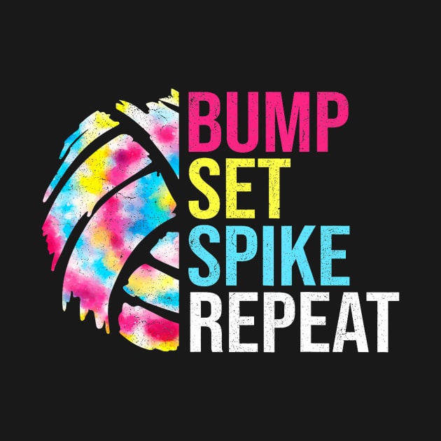 Bump Set Spike Repeat Volleyball Shirt For Girls Teens Women by jadolomadolo