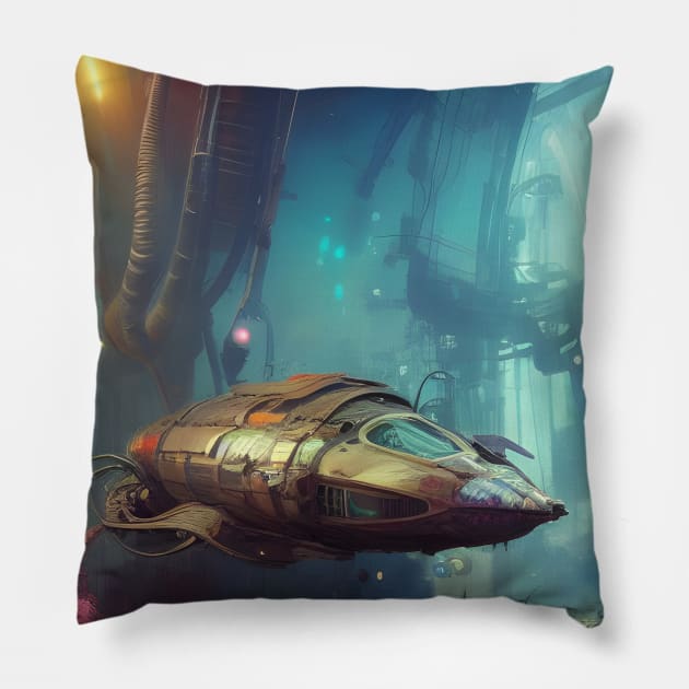 UFO : Unidentified Submersible Objects Pillow by LyndiiLoubie