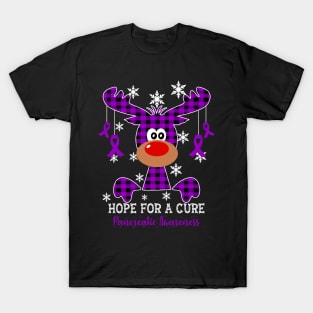 Reindeer Hope For A Cure Alzheimer Awareness Christmas T-Shirt Reindeer Hope For A Cure Alzheimer Awareness Christmas T-Shirt
