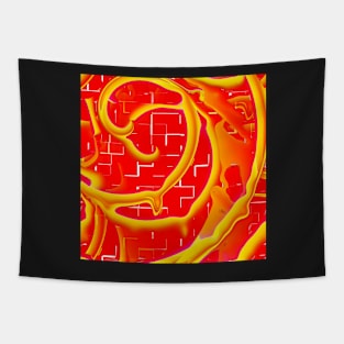 Red and yellow spirals Tapestry