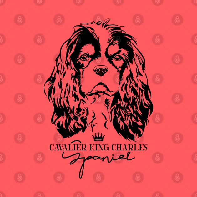 Cavalier King Charles Spaniel lover dog portrait by wilsigns