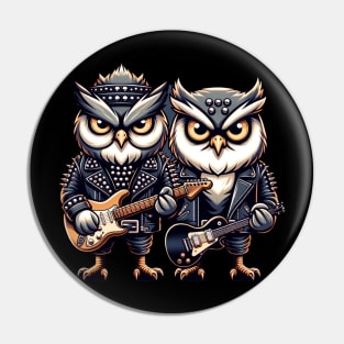 hard-core owls Pin