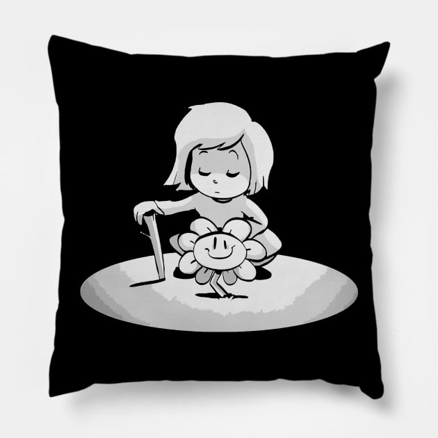 Frisk and Flowey Pillow by icata