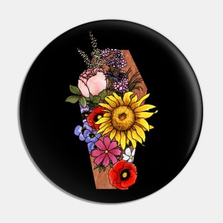 Wild Flower Coffin Pin