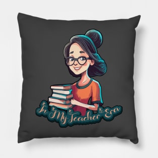 In My Teacher Era Tee for Halloween Book Reading Pillow