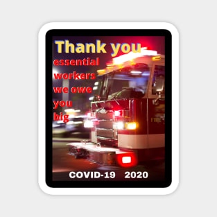 Thank you essential workers 2020 Magnet
