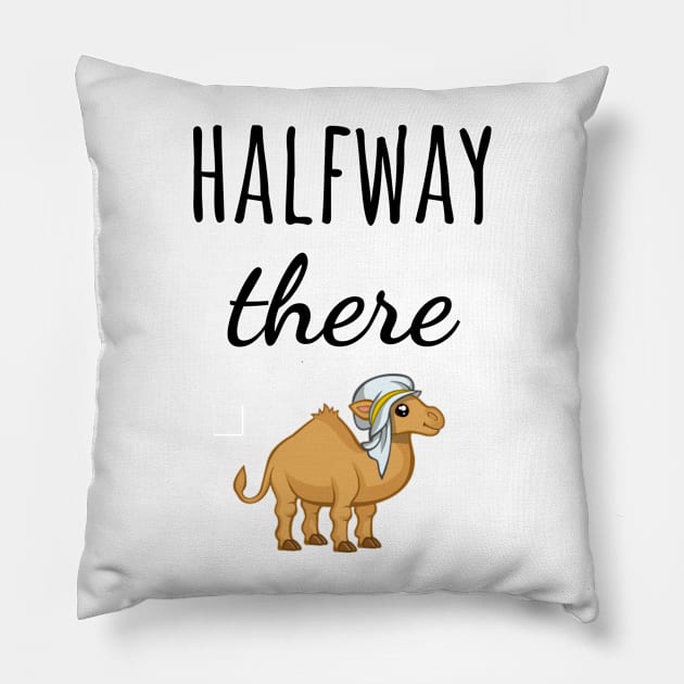 Halfway There Pillow by PinkPandaPress