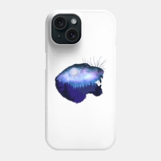 Blue Tiger Head Silhouette Phone Case