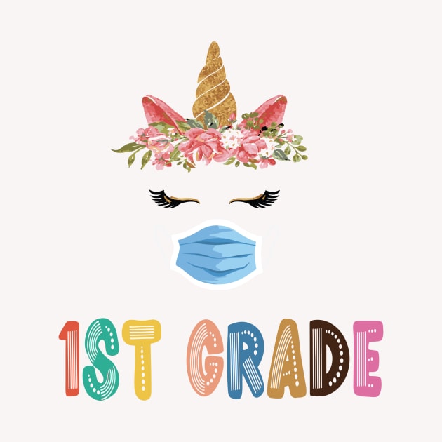 Quarantine Unicorn Hello 1st Grade 2020 Back To School by Sindibad_Shop