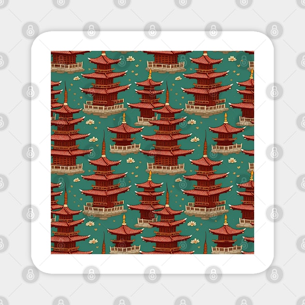 Traditional Chinese Pagoda Magnet by Sevendise