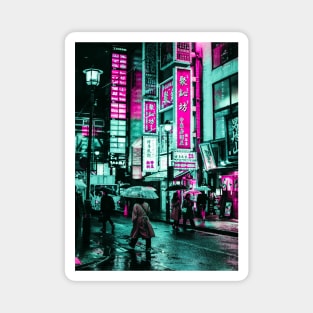 Tokyo Neon Retro Synthwave Magnet