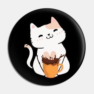 Coffee cat lover Pin