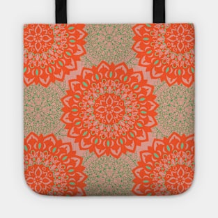 Flower Mandala pattern - Coral Tote