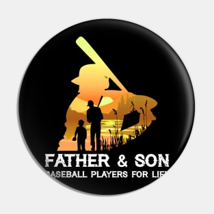 Father And Son Baseball Players For Life Pin