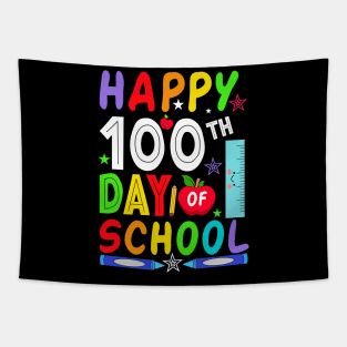 Happy 100th Day of School Shirt for Teacher or Child 100 Days Tapestry