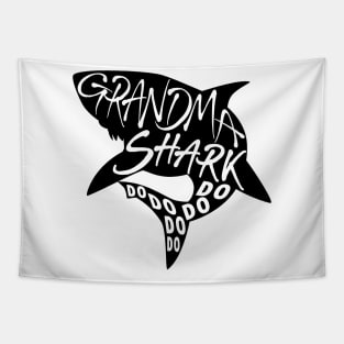 Grandma Shark (Baby Shark) - Minimal Lyrics Shirt Tapestry