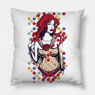 Red-haired Savvy Lady Pillow