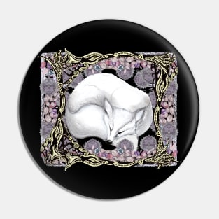 Dreaming White Fox Pin