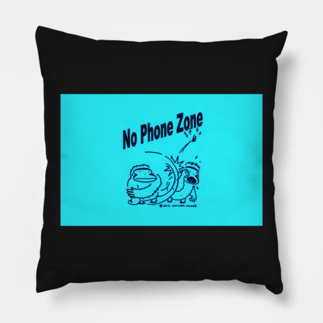 No Phone Zone Apes Pillow by WalterMoore