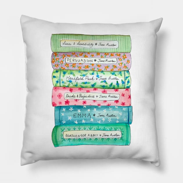 Jane Austen Book Collection Pillow by booksnbobs