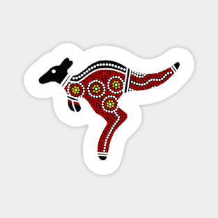 Aboriginal Art - Kangaroo Red Oxide Magnet