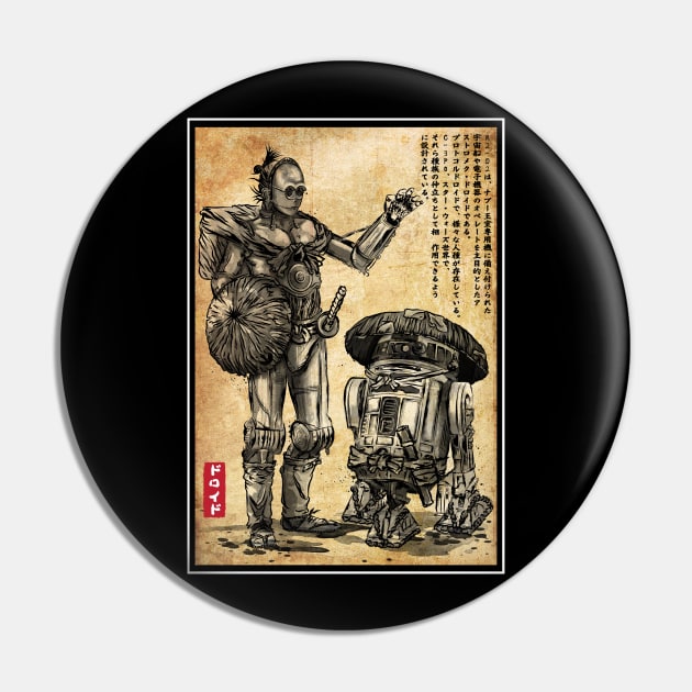 samurai droids woodblock Pin by DrMonekers