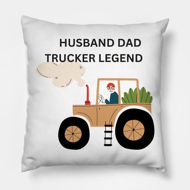 Husband dad trucker legend Pillow by sheelashop
