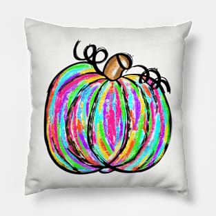 Colorful painted pumpkin Pillow