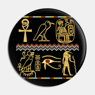 Egyptian Hieroglyphs Eye Of Horus Graphic Pin