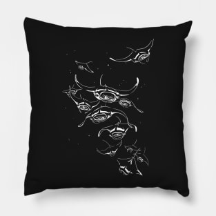 Manta Rays Landing Pillow