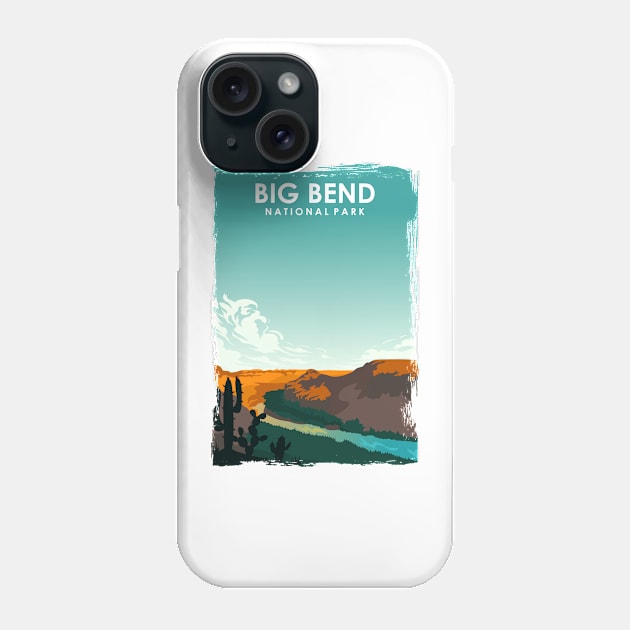 Big Bend National Park Travel Poster Phone Case by jornvanhezik