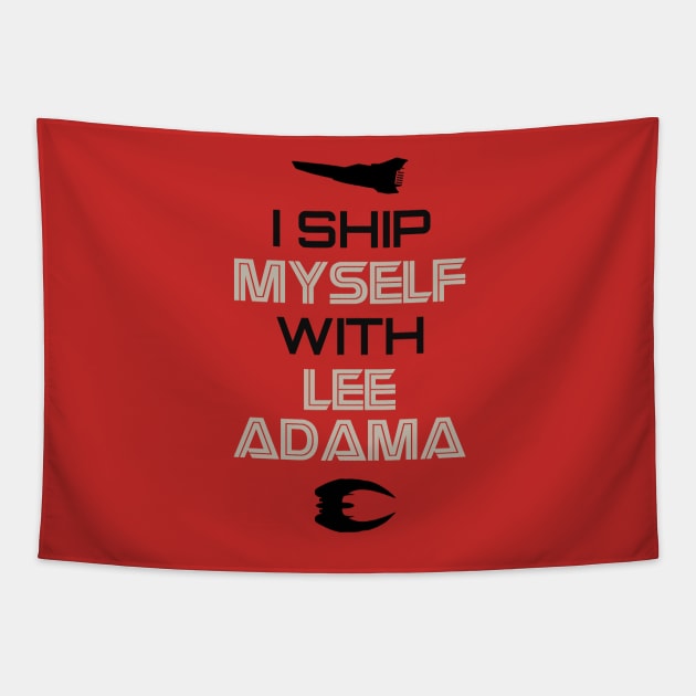 I ship myself with Lee Adama Tapestry by AllieConfyArt