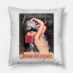 SCHNEEBLUTEN SEIFE Snow Blossom Soap Vintage German Advertisement Pillow