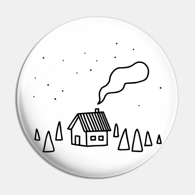 Cabin in the Woods Pin by Ashleigh Green Studios