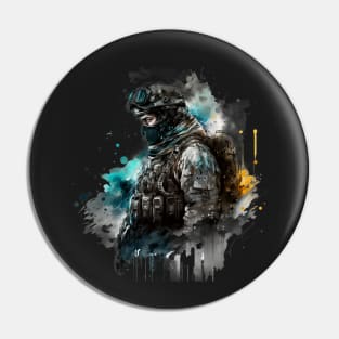 Soldier watercolor print Pin