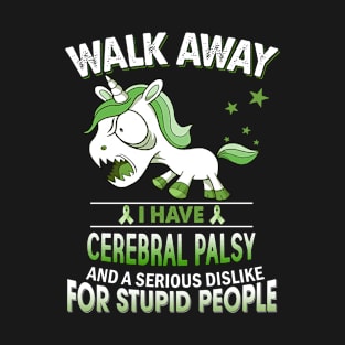 funny cerebral palsy grumpy unicorn warrior T-Shirt