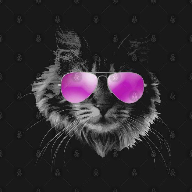 Cool Furry Cat with Sunglasses by Nerd_art