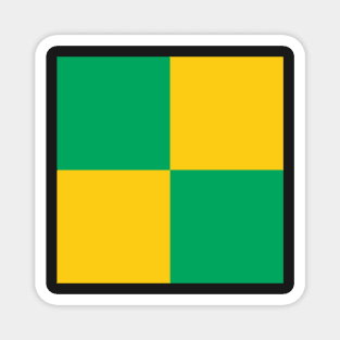 Norwich City Green and Amber Checkered Fan Flag Magnet