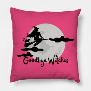 Halloween Greeting Goodbye Witches Pillow