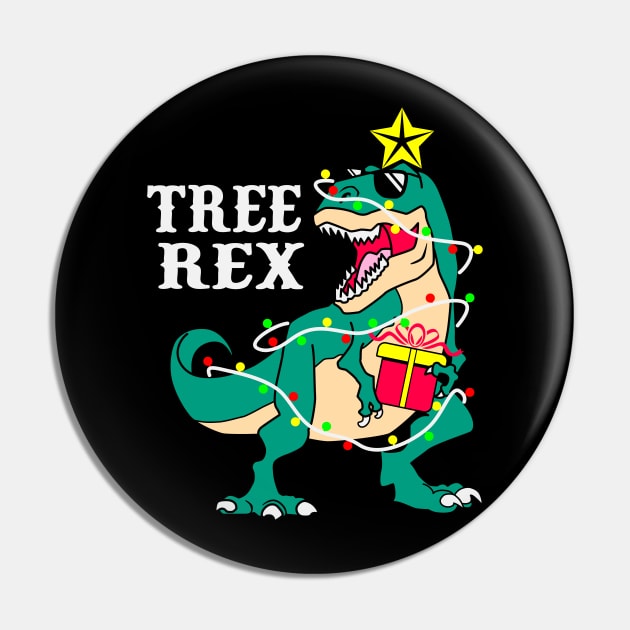 Tree Rex Funny T Rex Christmas Tree Dinosaur Lover Gift Pin by BadDesignCo