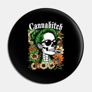 Canna Weed Smoker Stoner Skeleton 420 Pot Pin