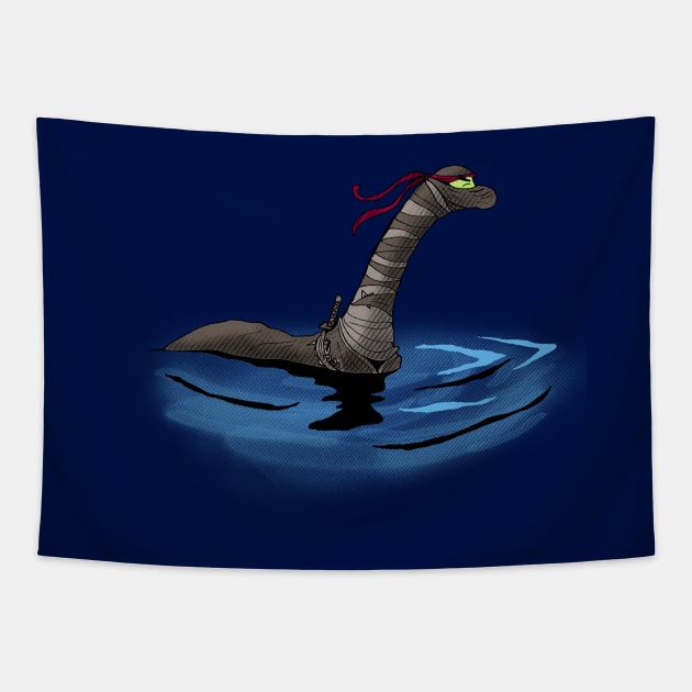 Loch Ness Ninja Tapestry by oakenspirit