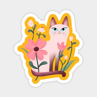 Cat flower bloom Magnet