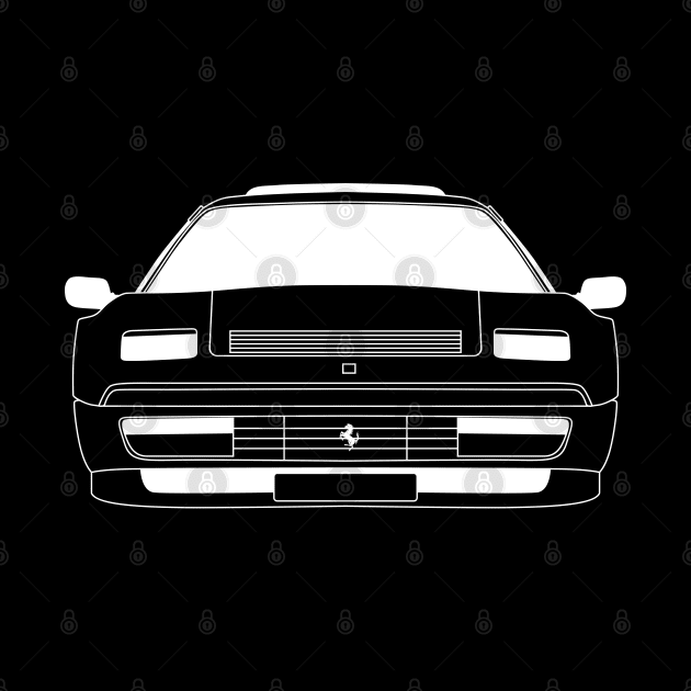 Ferrari 328 GTB White Outline by kindacoolbutnotreally