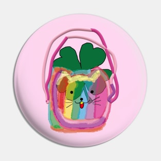 St Patricks Day Shamrock Cat Pin