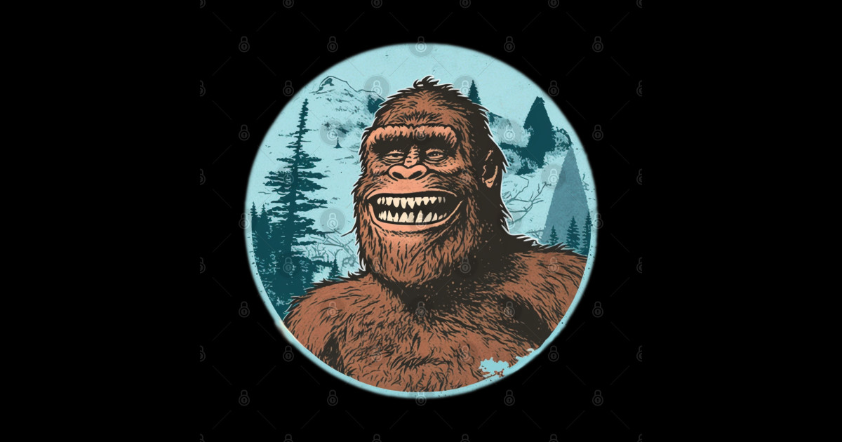 Smiling Bigfoot - Bigfoot - Sticker | TeePublic